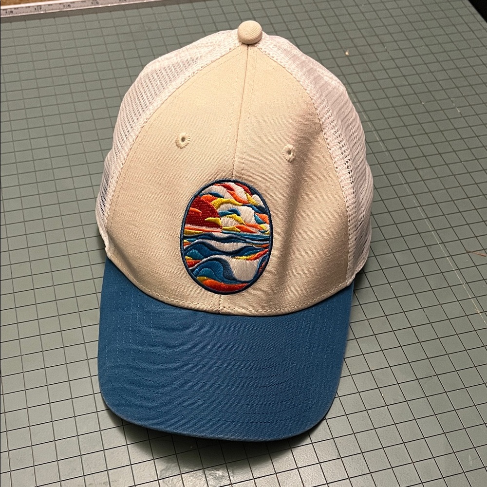 Patagonia Cream and Blue Trucker Hat